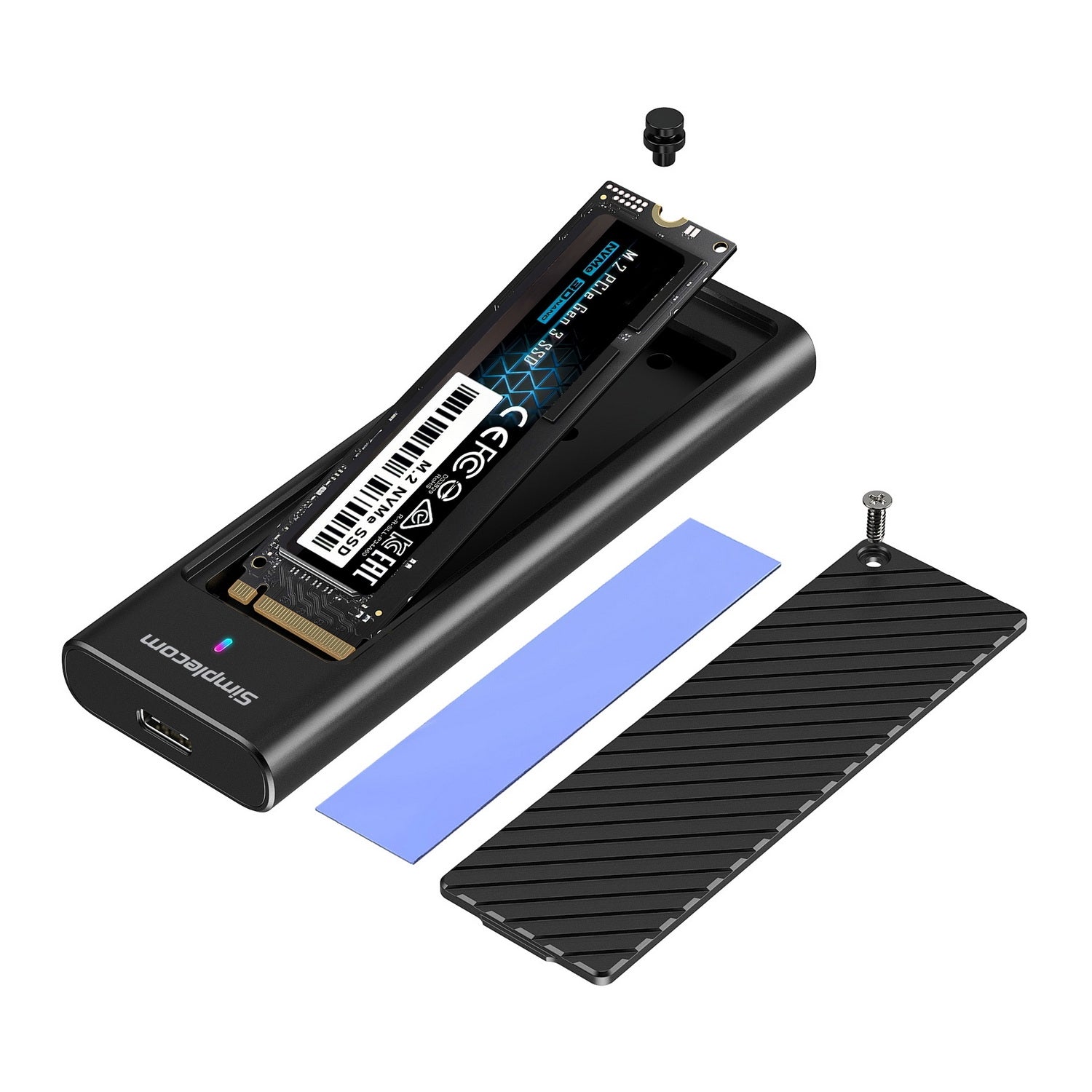 Simplecom SE538 M.2 SSD to USB 3.2 Gen 2x2 USB-C Enclosure 20Gbps NVMe SATA Dual Protocol 5