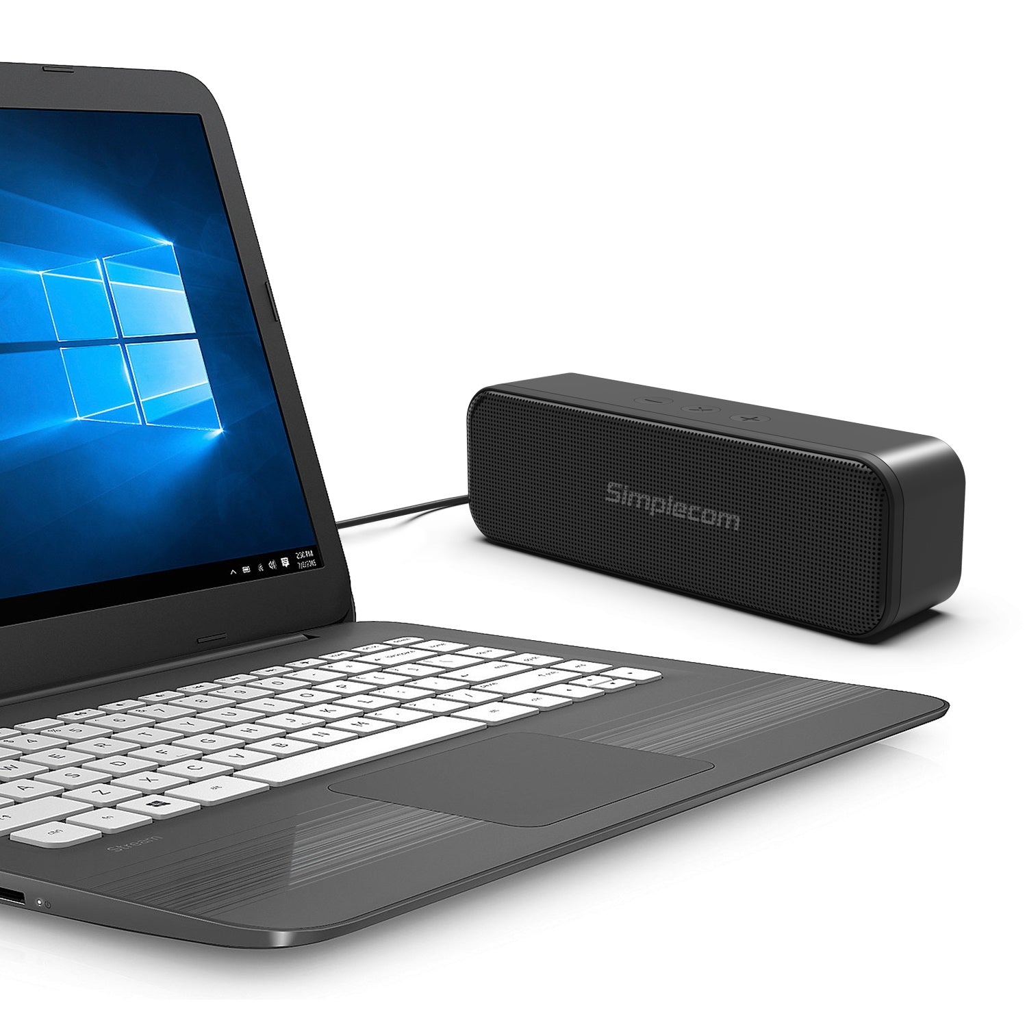 Simplecom UM228 Portable USB Stereo Soundbar Speaker Plug and Play with Volume Control for PC Laptop 6