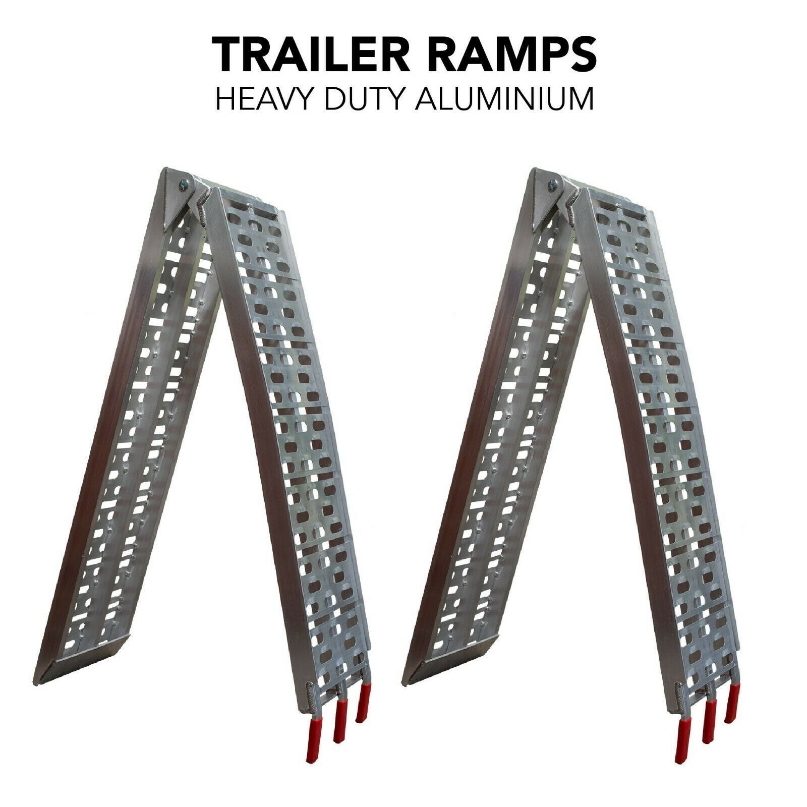 D2U Aluminum Folding Loading Ramps, 680kg Capacity - Heavy-Duty for ATVs, Motorcycles, Ride-On Lawnmowers - Foldable Design, Dual-Welded Joints, Rubber Tips, and Corrosion-Resistant Alloy 3