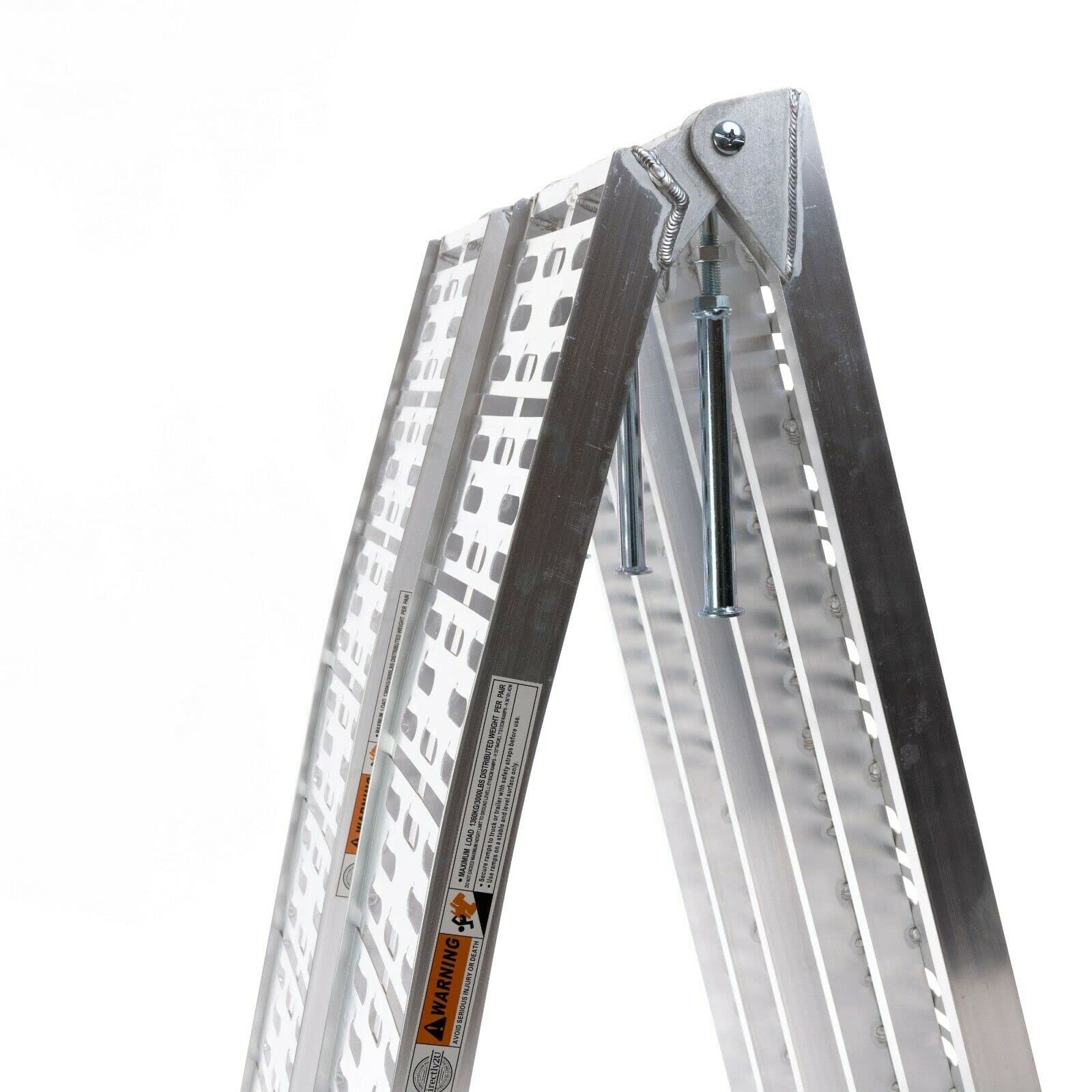 SINGLE Aluminium Folding Ramp with Support Strap, Load ATV Cycles, Motorcycles 680KG 7