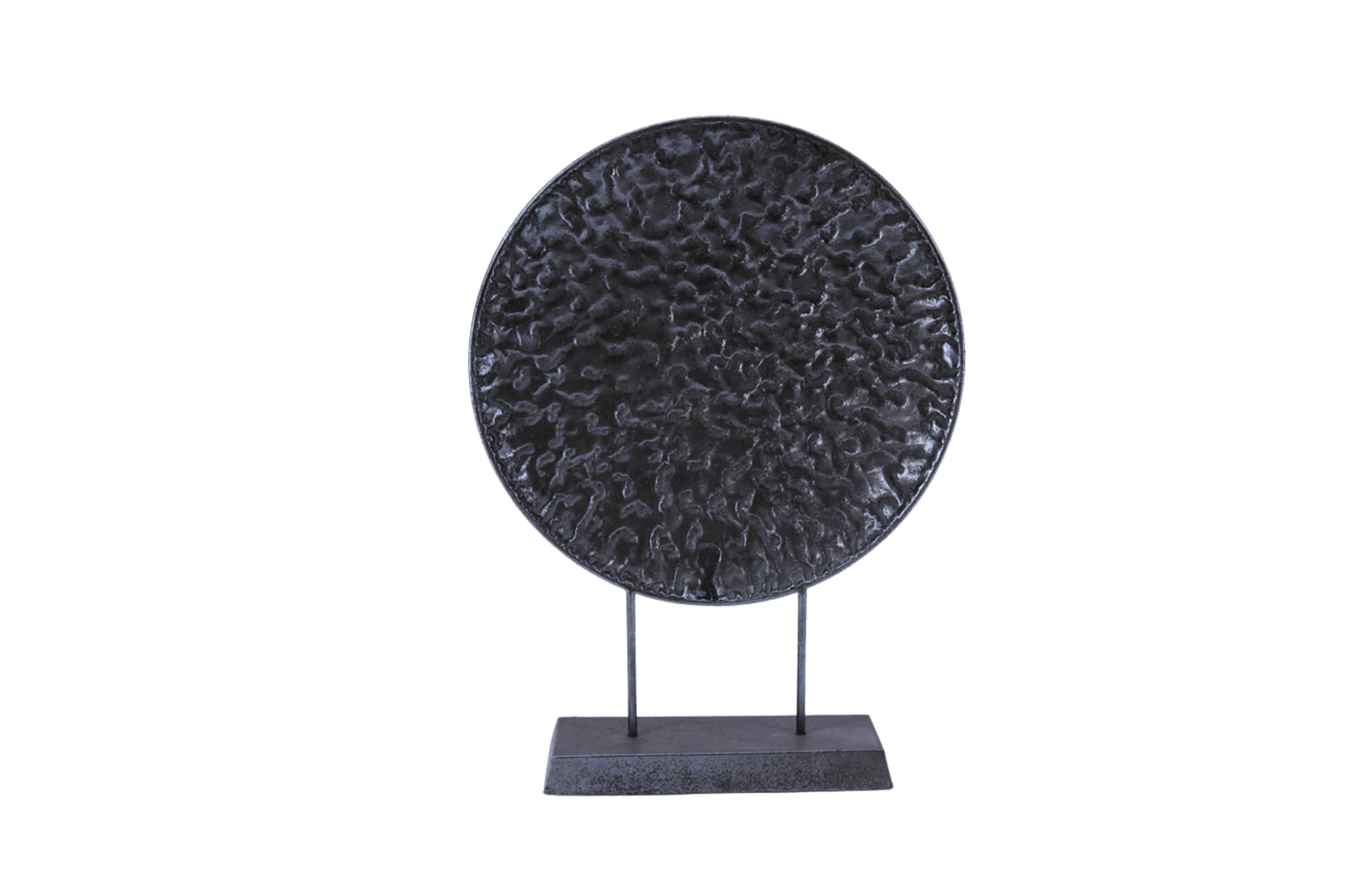 Round Pressed Gold Table Decor - Black