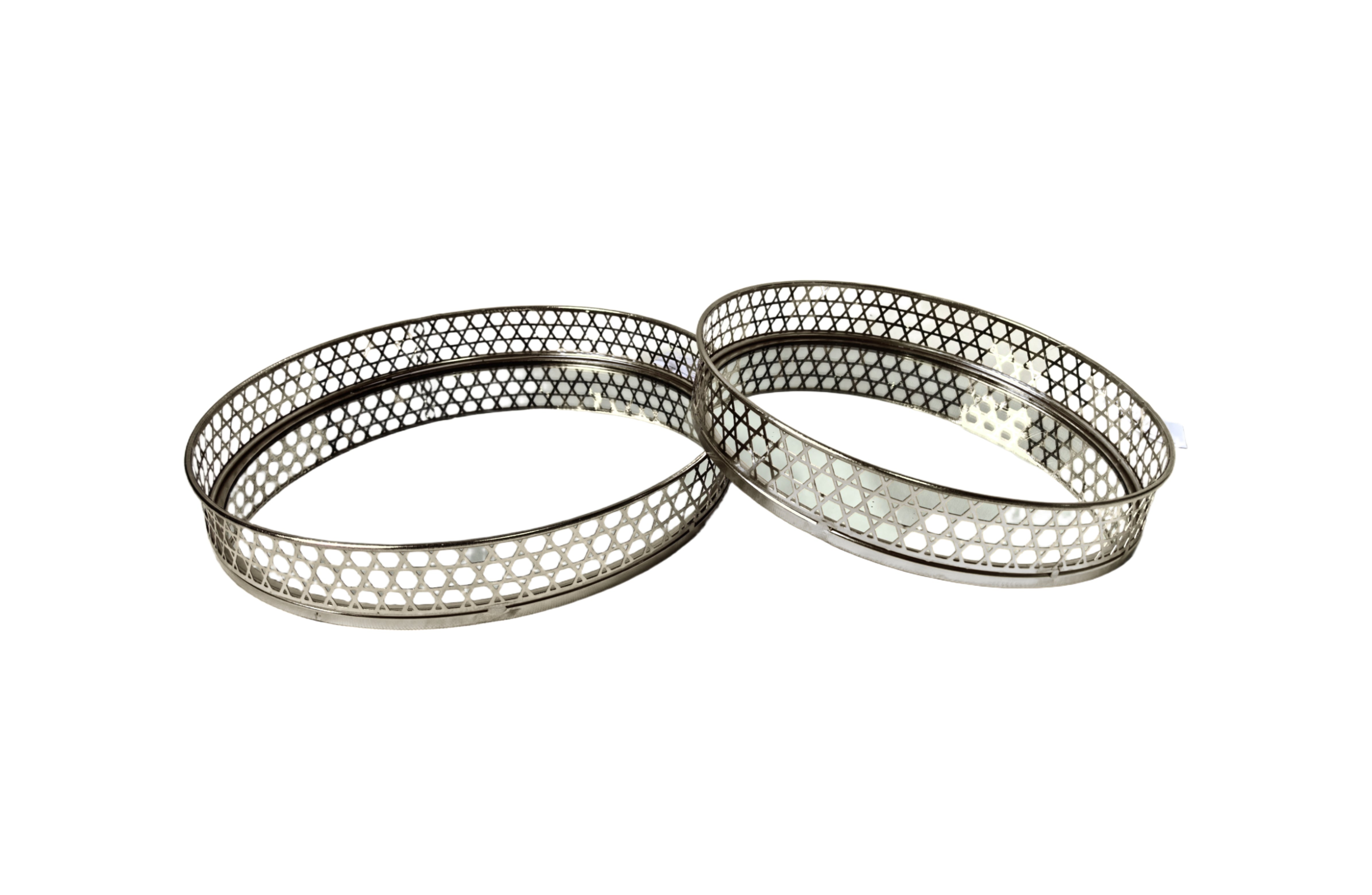 Nina Tray - Round - Set of 2 - Silver