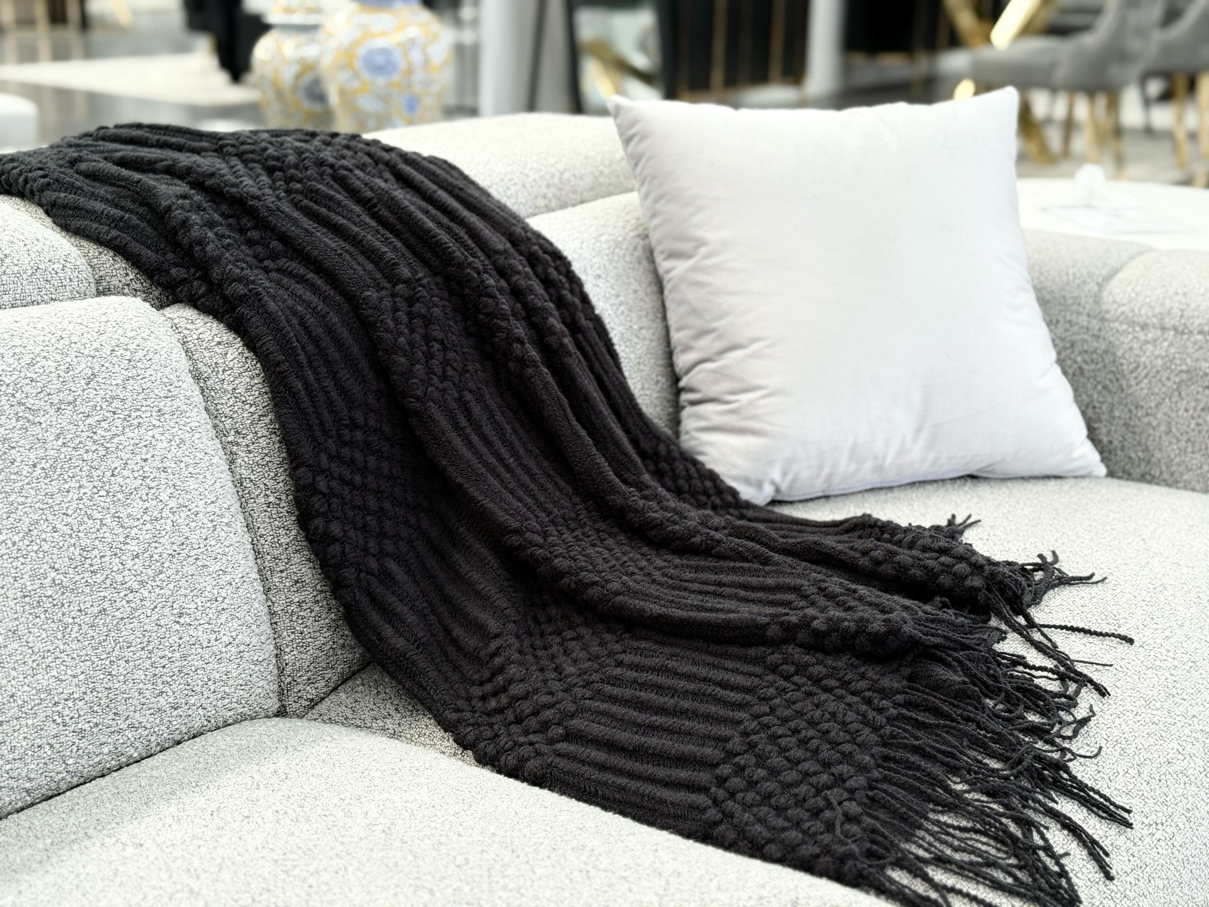 Tessa Throw Rug Blanket - Black