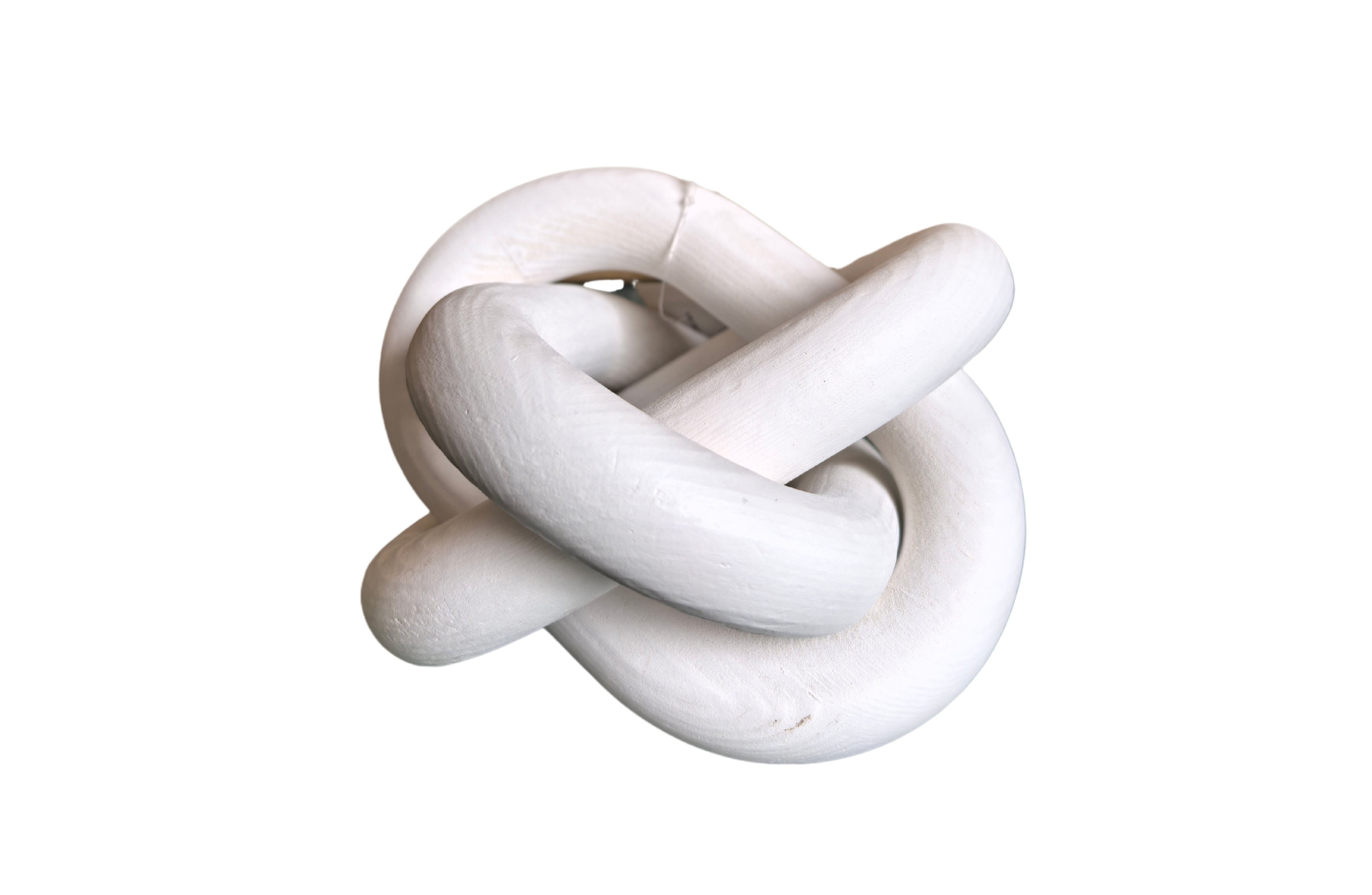 Wooden Knot Link Décor - White