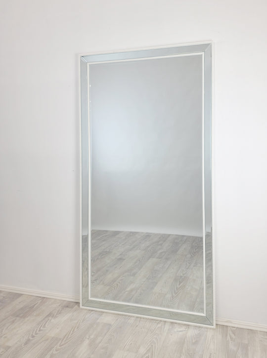 White Beaded Framed Mirror - X Large 190cm x 100cm 6