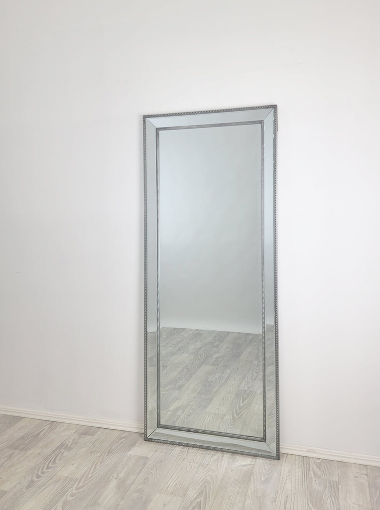 Medium Silver Beaded Framed Mirror - 70cm x 170cm 3
