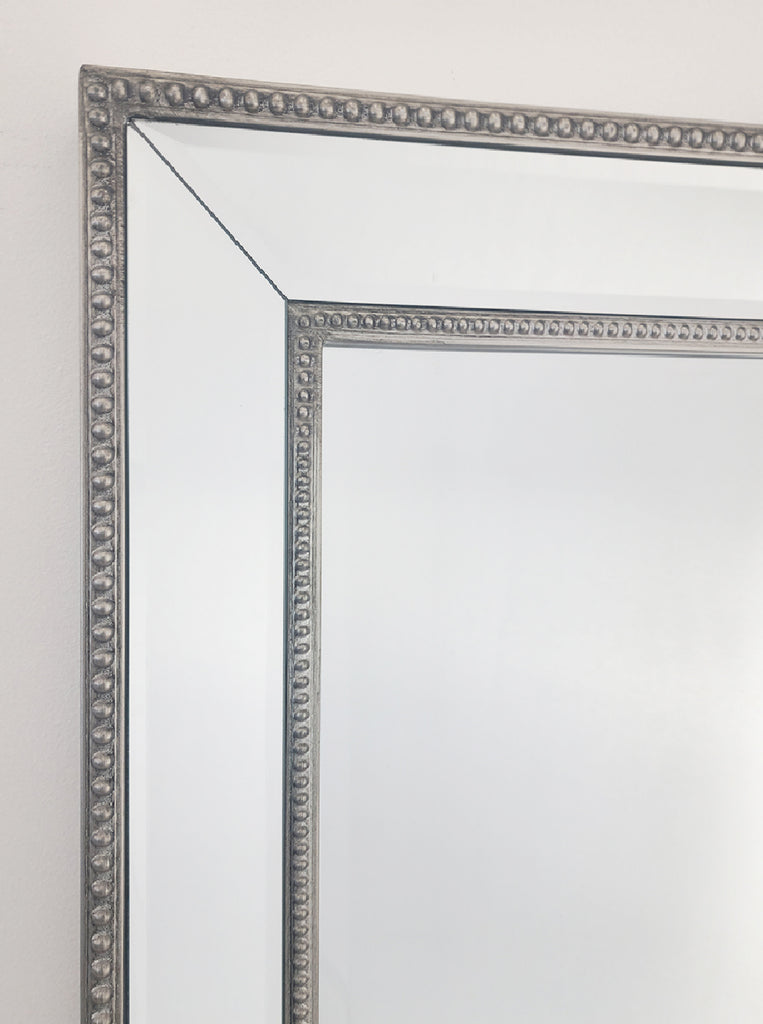 Medium Silver Beaded Framed Mirror - 70cm x 170cm 6