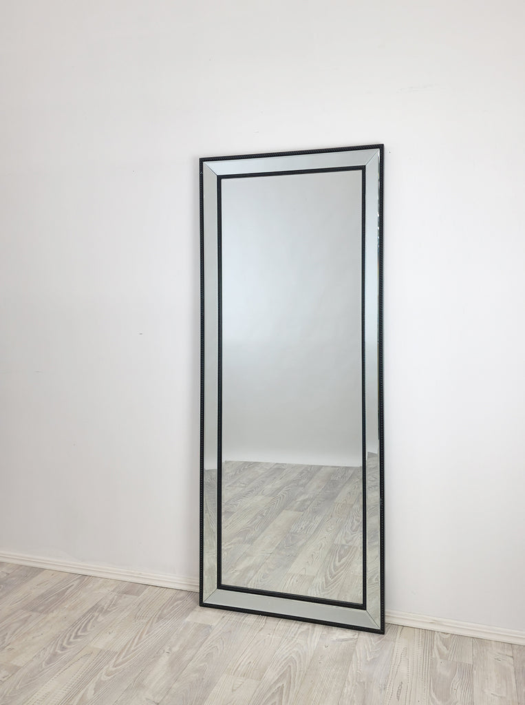 Medium Black Beaded Framed Mirror - 70cm x 170cm 3