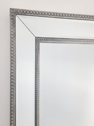 Silver Beaded Framed Mirror - Free Standing 50cm x 170cm 4