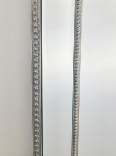 Silver Beaded Framed Mirror - Free Standing 50cm x 170cm 5