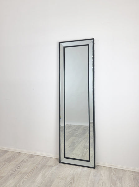 Black Beaded Framed Mirror - Free Standing 50cm x 170cm 3