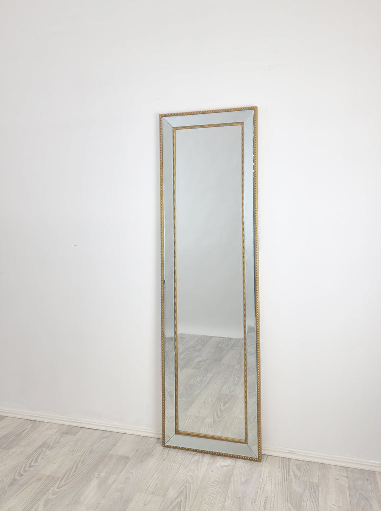 Gold Beaded Framed Mirror - Free Standing 50cm x 170cm 3