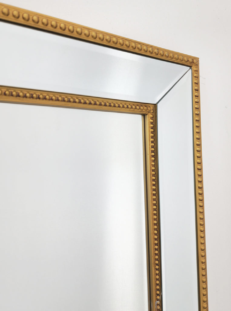 Gold Beaded Framed Mirror - Free Standing 50cm x 170cm 5