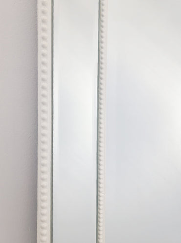 White Beaded Framed Mirror - Free Standing 50cm x 170cm 6