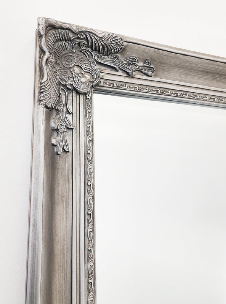 French Provincial Ornate Mirror - ANTIQUE SILVER- X Large 100cm x 190cm 6