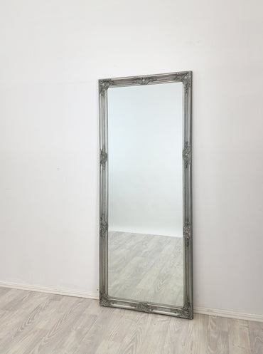 French Provincial Ornate Mirror - Antique Silver - Medium 70cm x 170cm 3