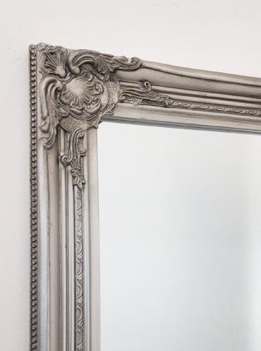 French Provincial Ornate Mirror - Antique Silver - Medium 70cm x 170cm 6