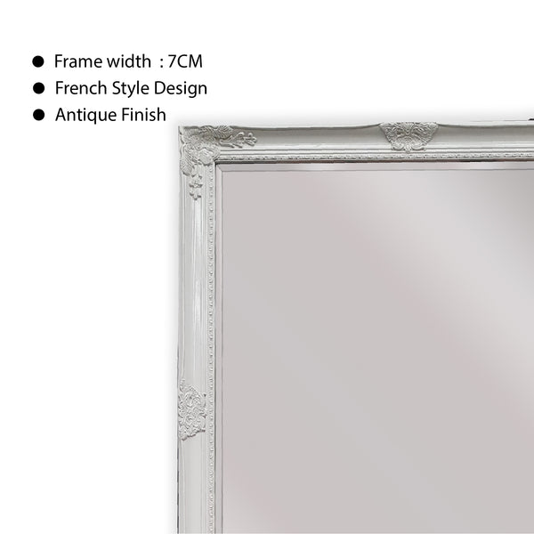 French Provincial Ornate Mirror - White - Small 80cm x 110cm 3