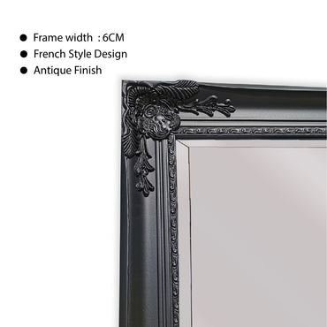 French Provincial Ornate Mirror - Black - Free Standing 50cm x 170cm 3