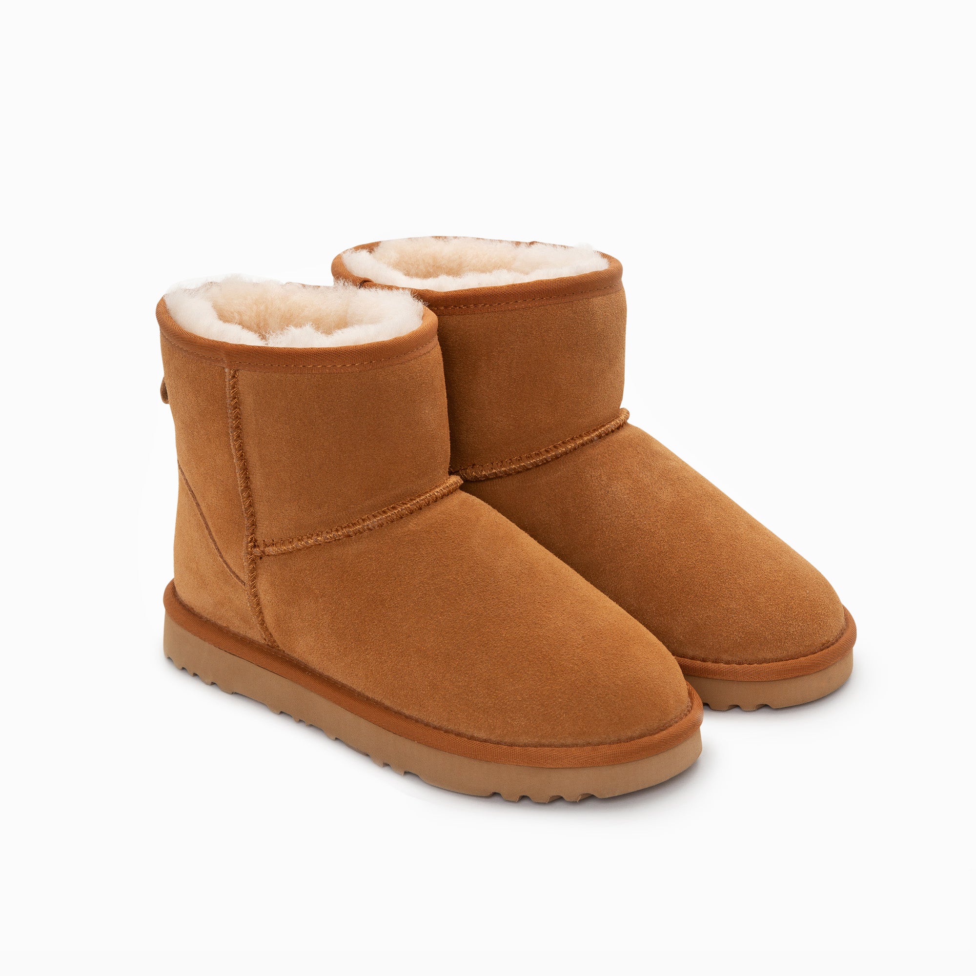 Ugg Boots Genuine Australian Sheepskin Unisex Mini Classic Suede (Chestnut, EU43) 6