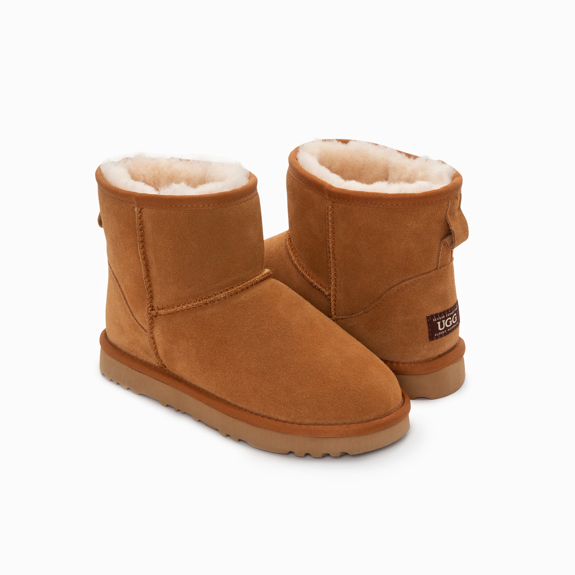 Ugg Boots Genuine Australian Sheepskin Unisex Mini Classic Suede (Chestnut, EU43) 7
