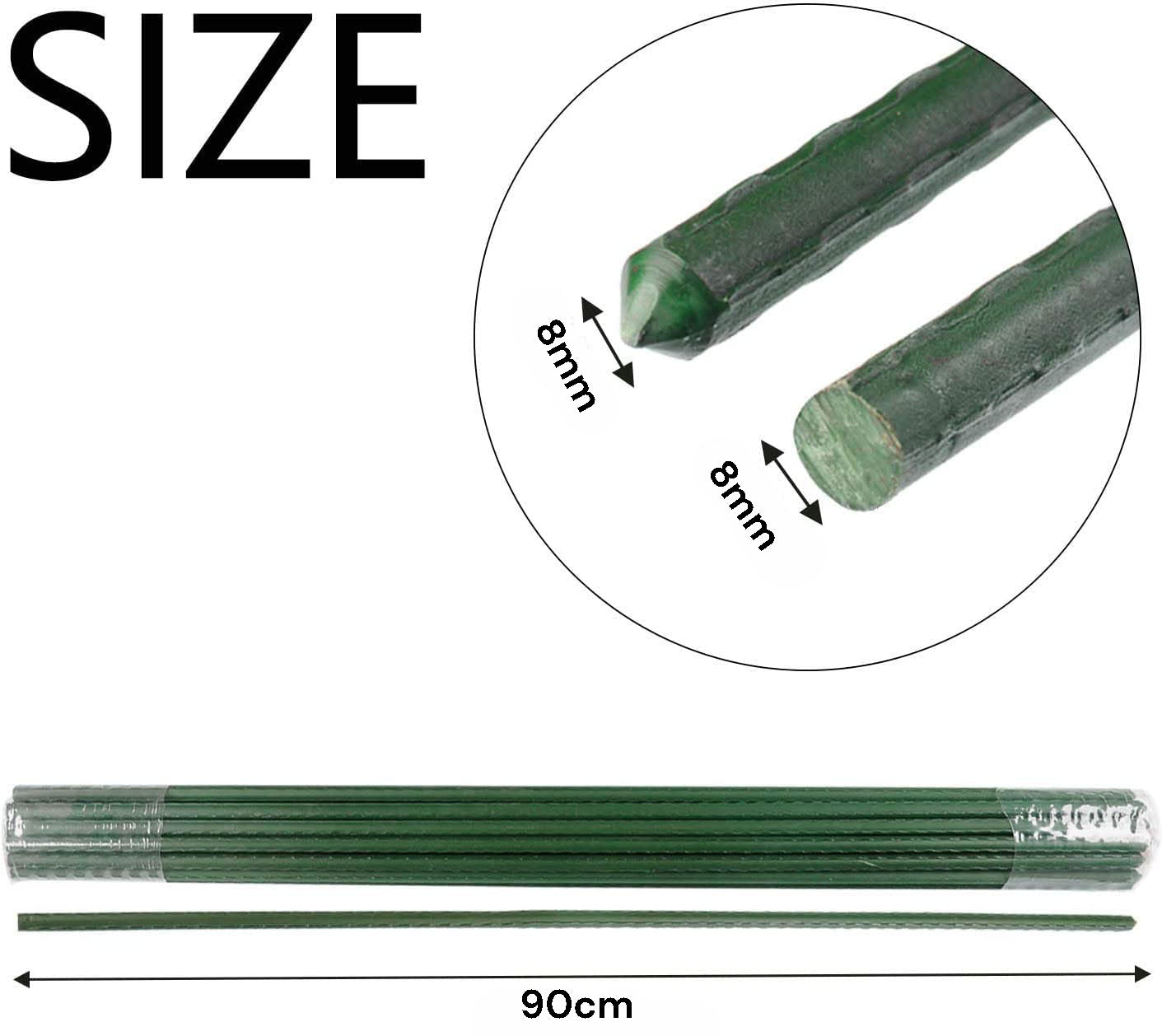 10x 8mm Garden Plant Stakes 90cm Steel Plant Stick Support Stakes Growing Climbing Plants 3
