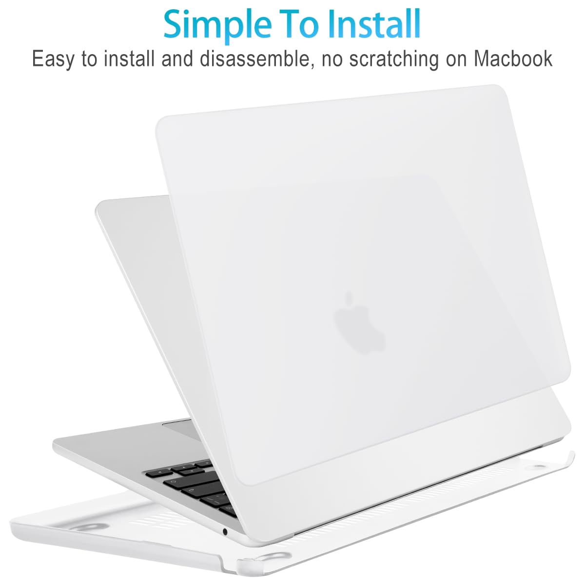 15 inch Air 2023 MacBook Air Matte Case  A2941 M2 Chip Hard Shell Case Keyboard Cover White 3