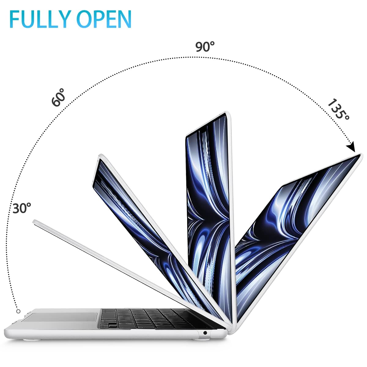 15 inch Air 2023 MacBook Air Matte Case  A2941 M2 Chip Hard Shell Case Keyboard Cover White 4