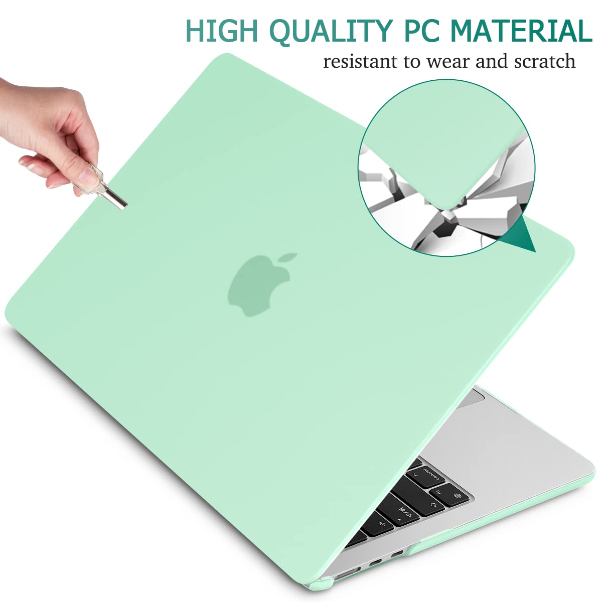 15 inch Air 2023 MacBook Air Matte Case  A2941 M2 Chip Hard Shell Case Keyboard Cover Green 4