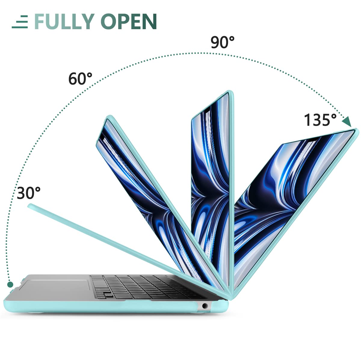 15 inch Air 2023 MacBook Air Matte Case  A2941 M2 Chip Hard Shell Case Keyboard Cover Sky Blue 4