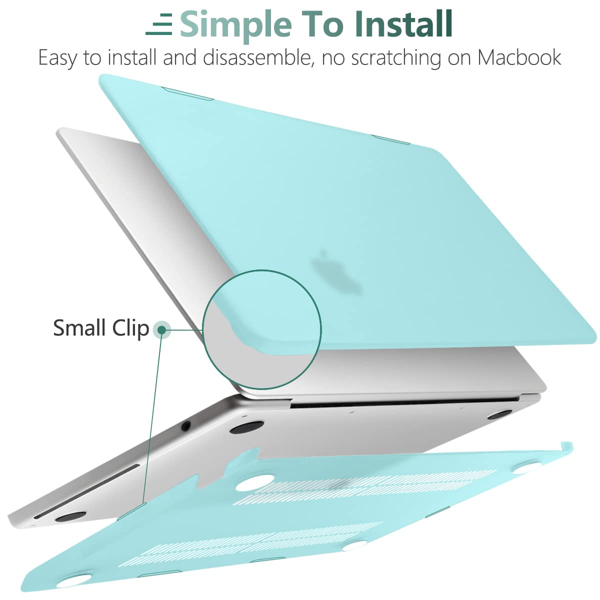 15 inch Air 2023 MacBook Air Matte Case  A2941 M2 Chip Hard Shell Case Keyboard Cover Sky Blue 8