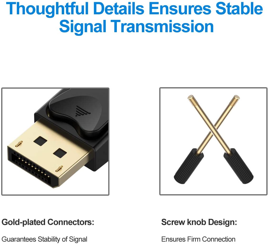 6ft 1.8M Display Port DP To Dual Link DVI-D 24+1 Pin Male Gold Connection Cable 4