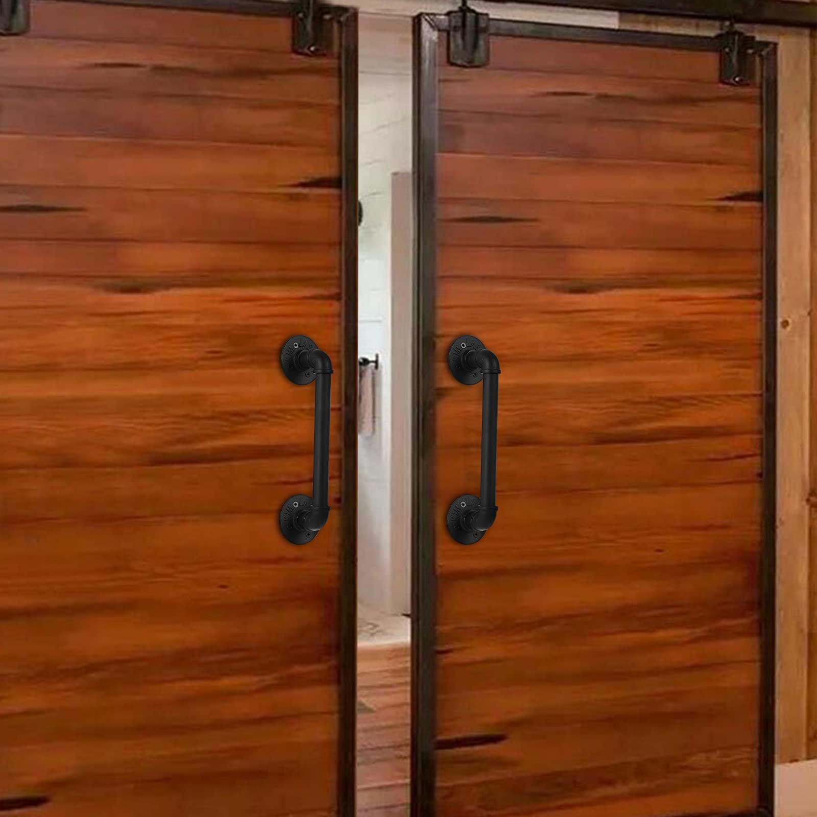 2Pcs Sliding Barn Door Handle 14 inch 36cm Industrial Pipe Door Pull Handle, Grab Bar, Towel Bar 7
