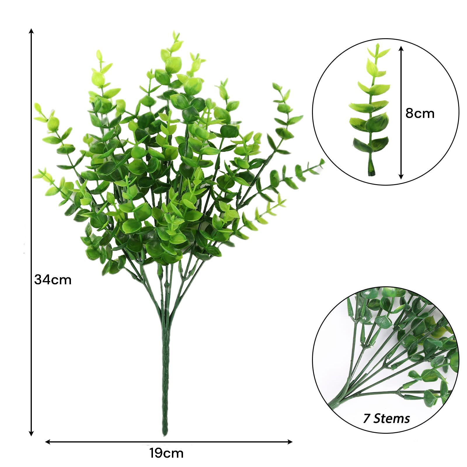 2 Pack Fake Plants Faux Artificial Eucalyptus Plants Home Garden Window Office Wedding Decoration 3
