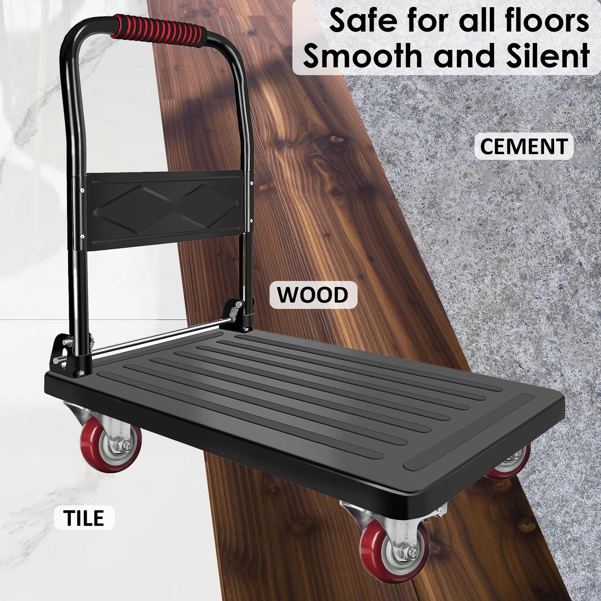 4x 3 inch Heavy Duty 2x Fixed + 2x Swivel Casters Load 300kg Castor Caster Wheels Swivel Casters with Brakes 6