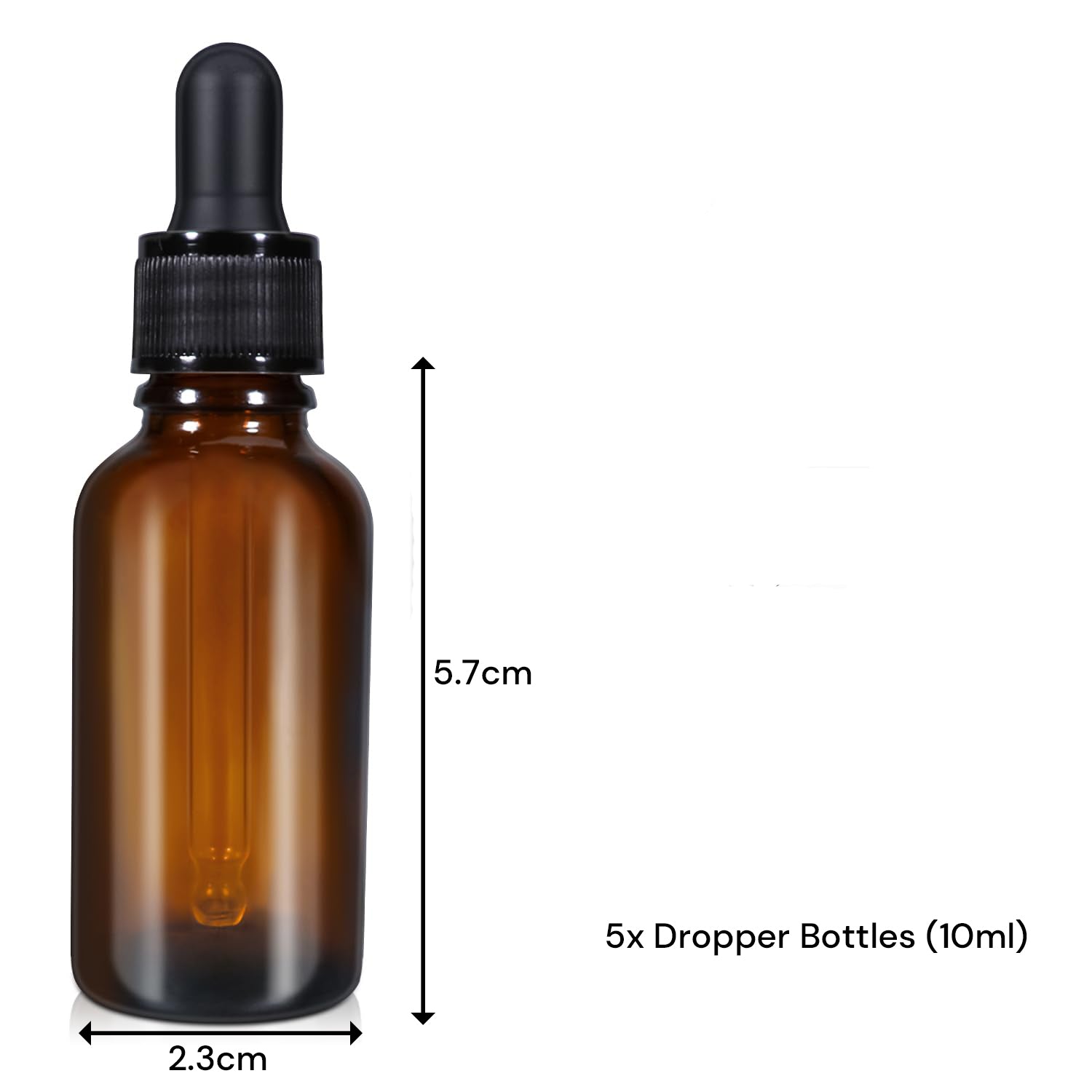 10ml (5 Pack) Amber Glass Dropper Bottle Liquid Essential Oils Bottle Bottles Leakproof Glass Tincture Bottles 5