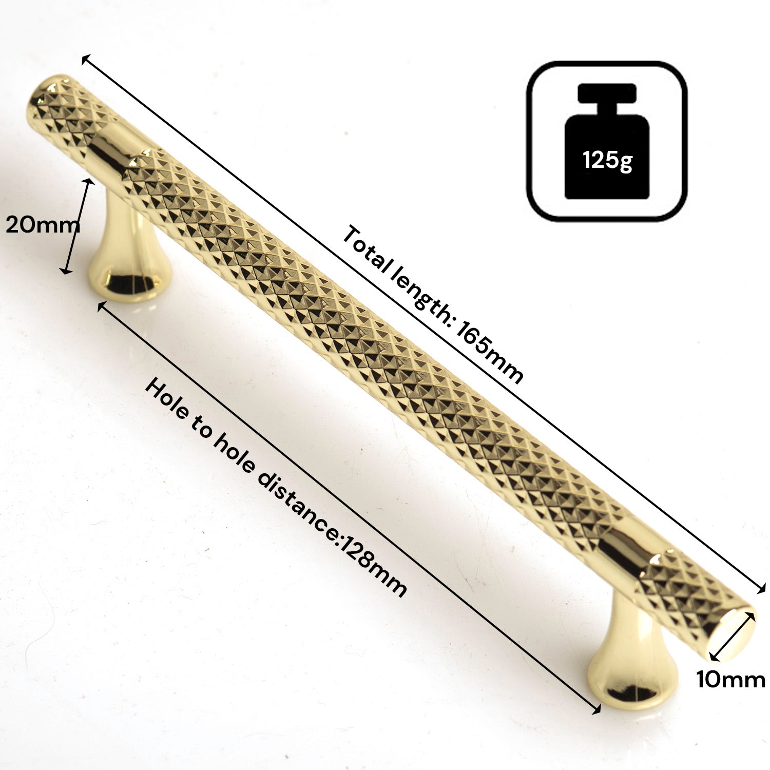 Gold Solid Zinc Kitchen Cabinet Handles Drawer Bar Handle Pull 128mm 4