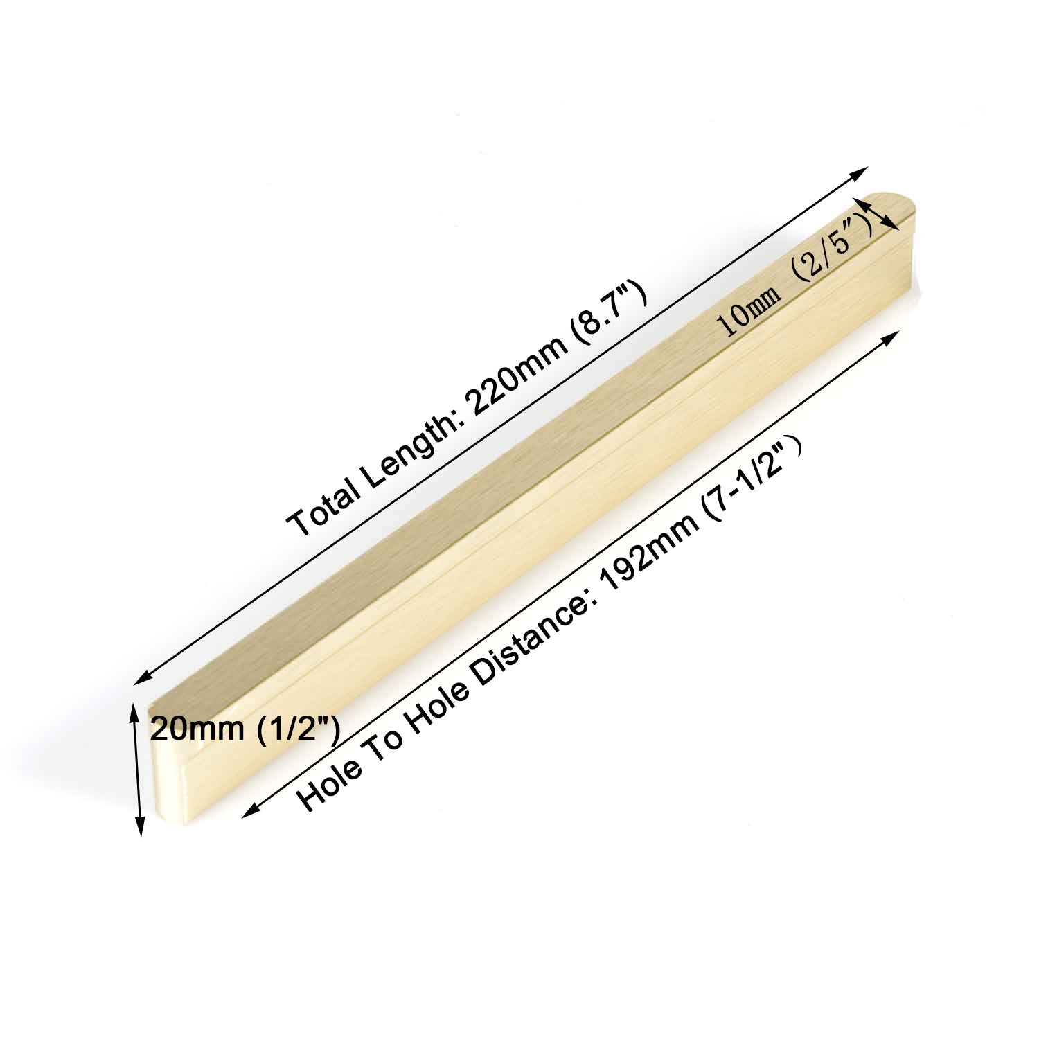 Solid Zinc Furniture Kitchen Bathroom Cabinet Handles Drawer Bar Handle Pull Knob Gold 192mm 5