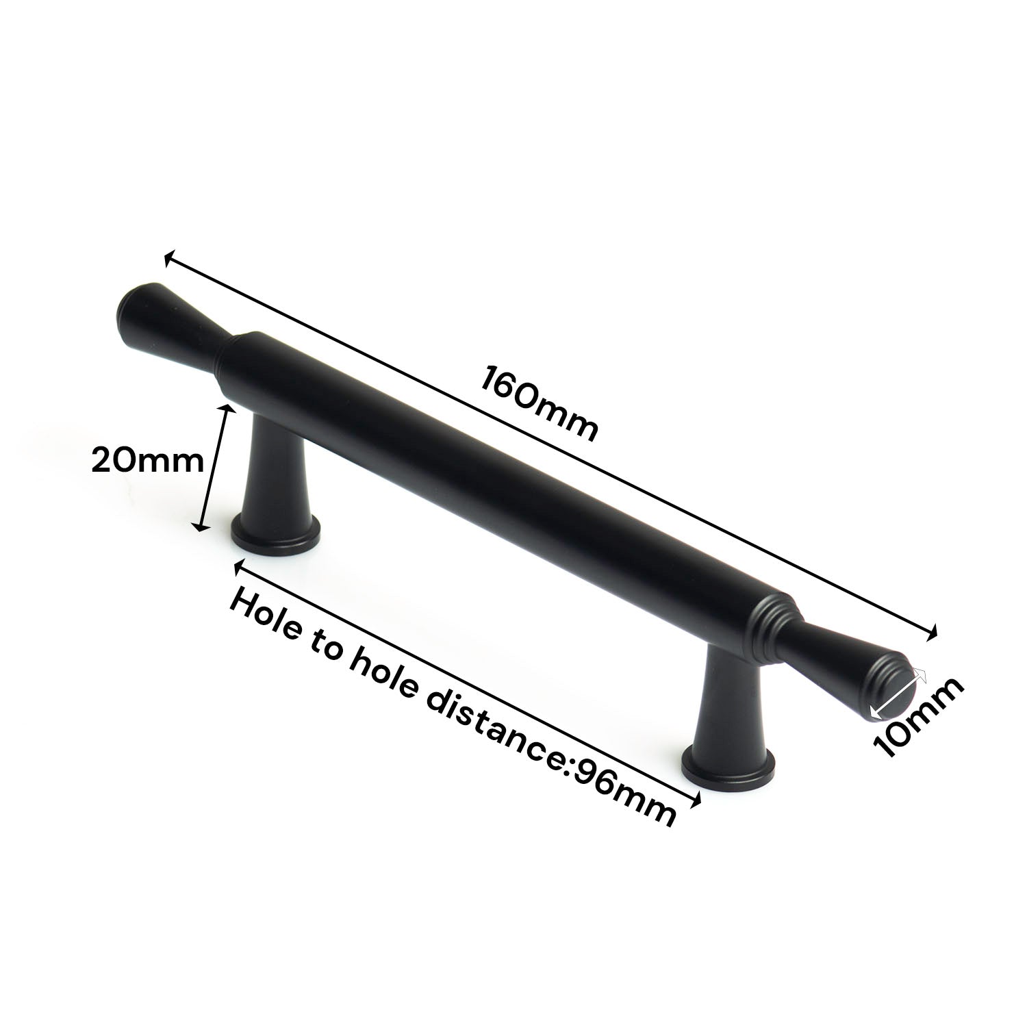 Black Zinc Kitchen Cabinet Handles Drawer Bar Handle Pull 96mm 4