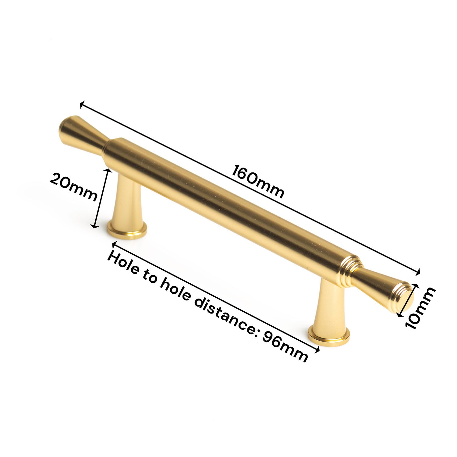 Gold Zinc Kitchen Cabinet Handles Drawer Bar Handle Pull 96mm 4