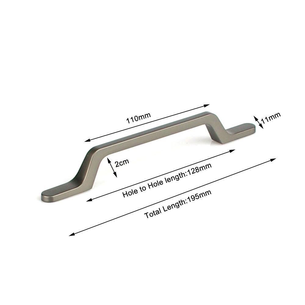 Black Zinc Kitchen Cabinet Handles Drawer Bar Handle Pull 128mm 4