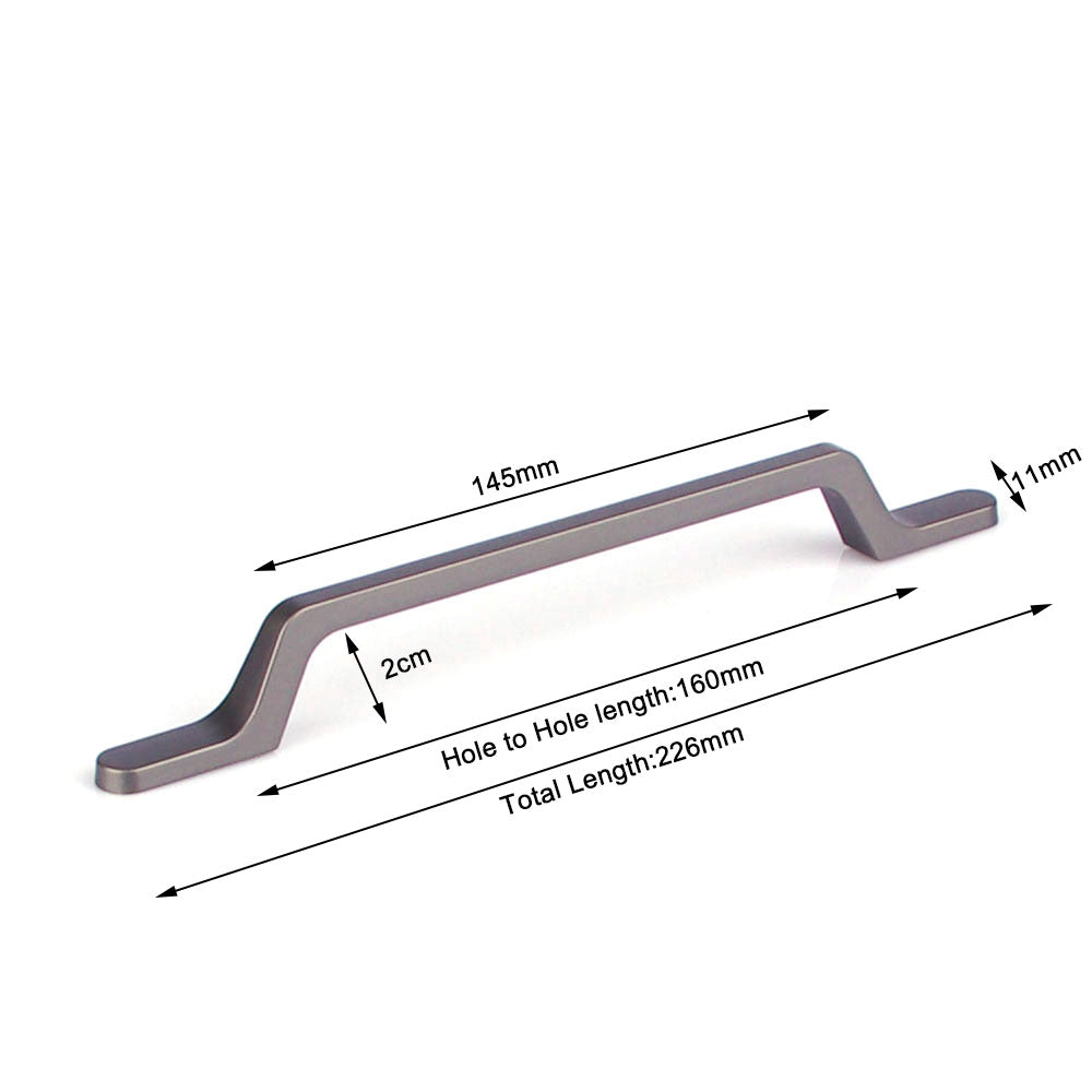 Black Zinc Kitchen Cabinet Handles Drawer Bar Handle Pull 160mm 4