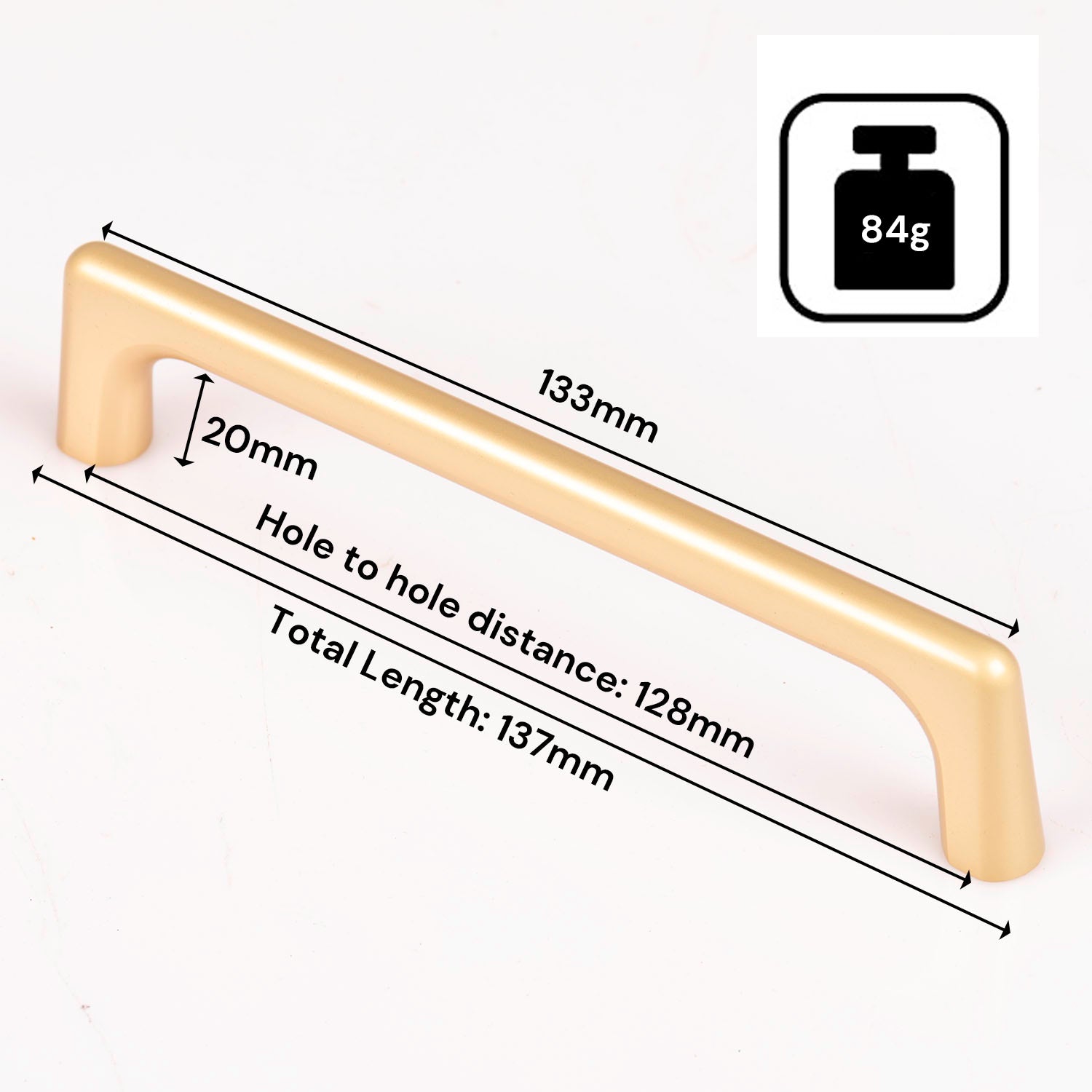 Gold Zinc Kitchen Cabinet Handles Drawer Bar Handle Pull 128mm 4