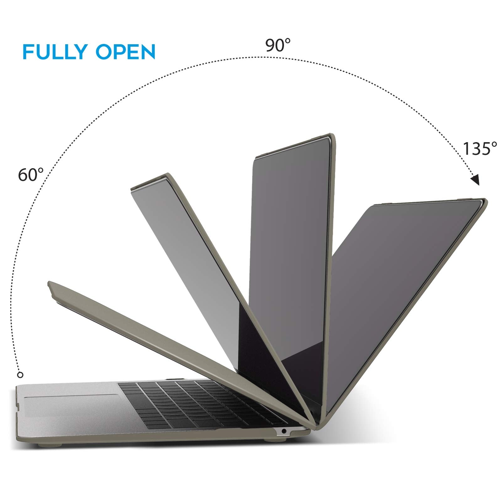 Suitable for  MacBook Air 13 Inch Case 2022 2021 2020 2019 2018, A1932, A2179, A2337 Shell Case Keyboard Cover Grey 5