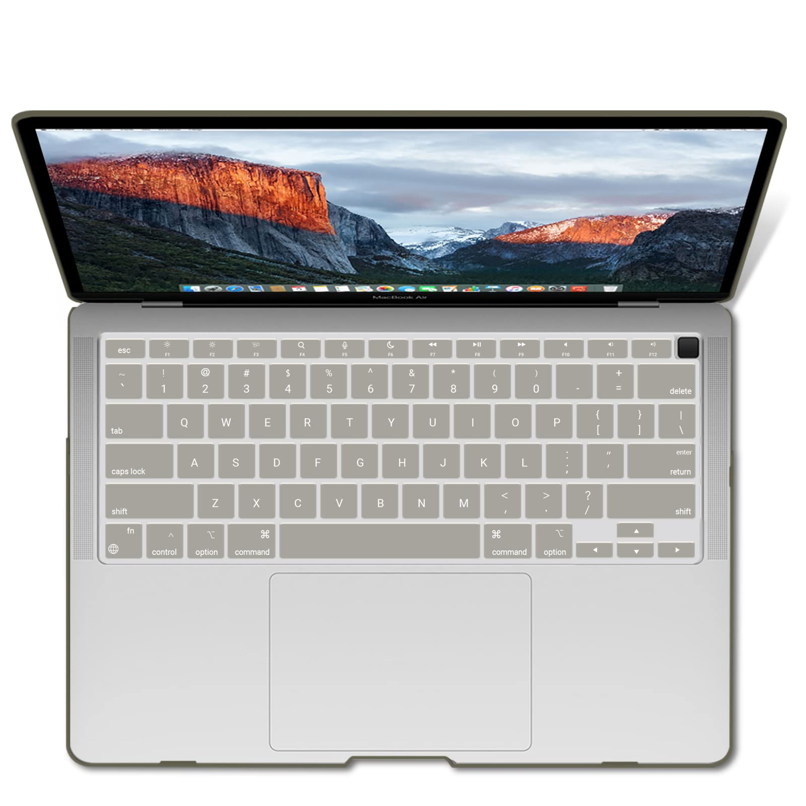 Suitable for  MacBook Air 13 Inch Case 2022 2021 2020 2019 2018, A1932, A2179, A2337 Shell Case Keyboard Cover Grey 8
