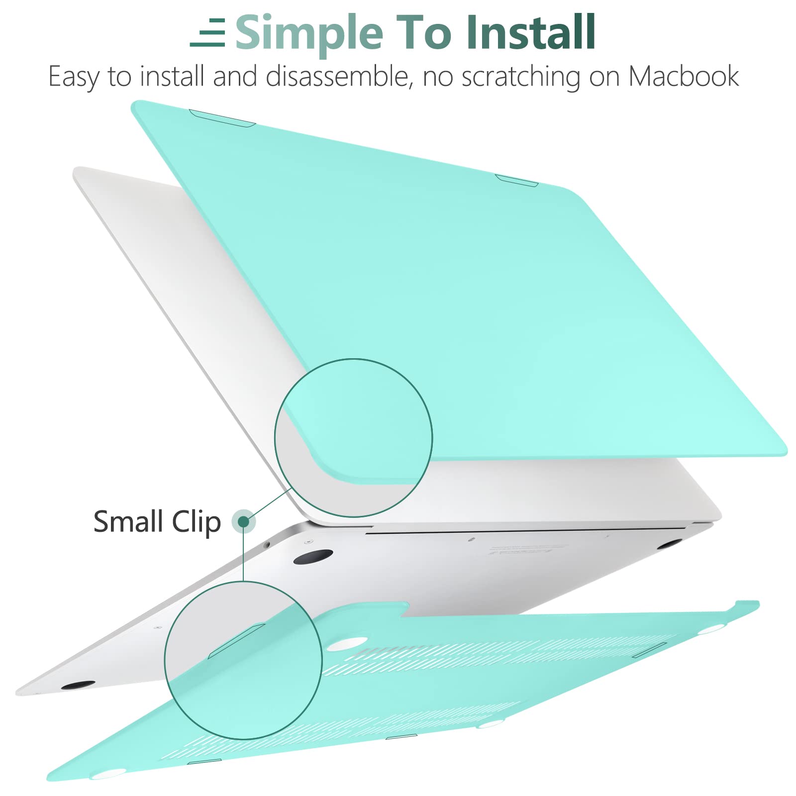 MacBook Air 13 Inch Case 2020 2019 2018, A1932, A2179, A2337 Shell Case Keyboard Cover tiffany blue 6