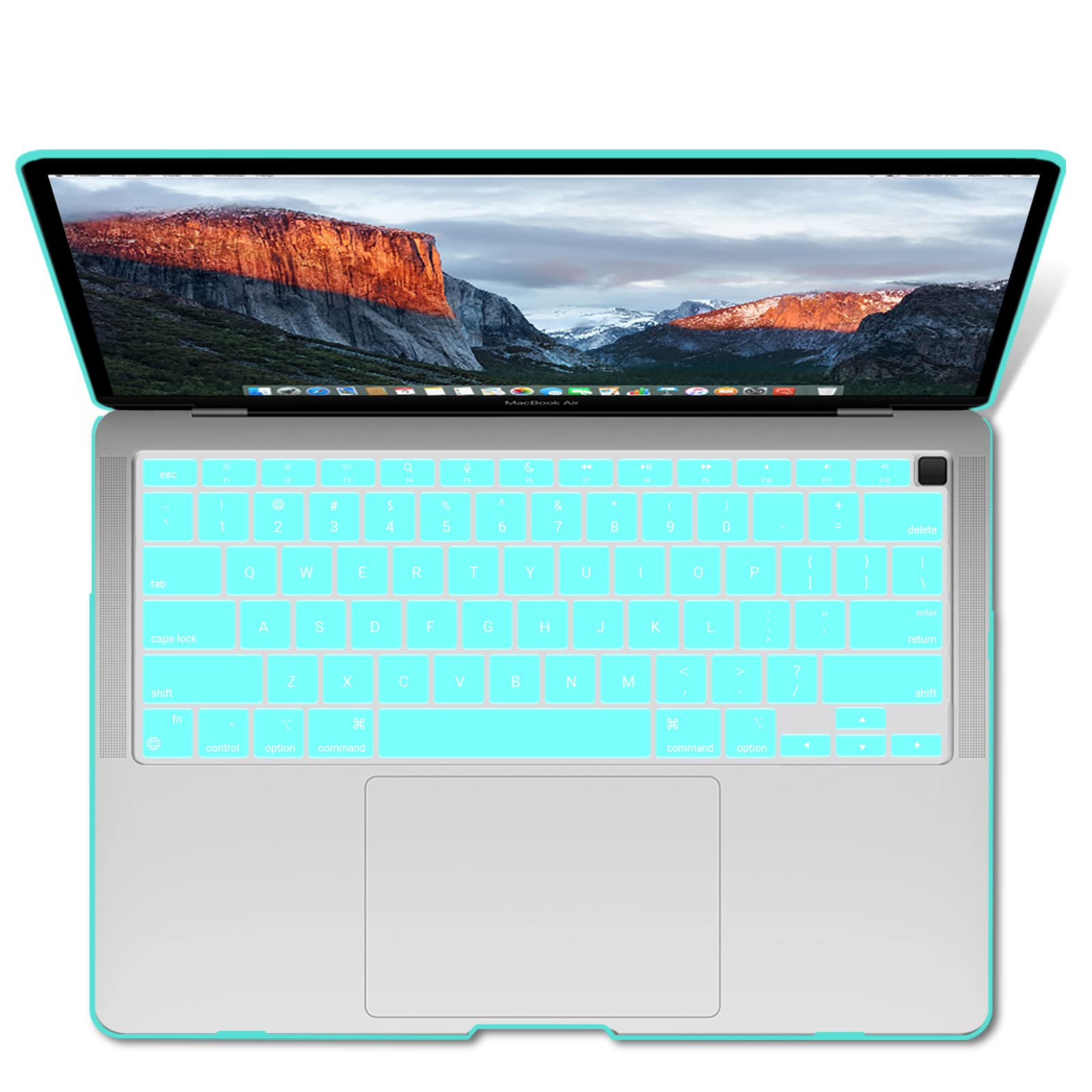 MacBook Air 13 Inch Case 2020 2019 2018, A1932, A2179, A2337 Shell Case Keyboard Cover tiffany blue 9