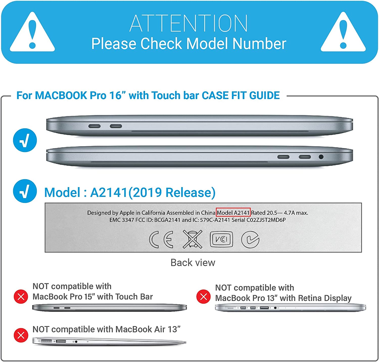 MacBook Pro 16 inch 2020 Release A2141 Matte Shell Case Keyboard Cover Touch Bar Clear 5