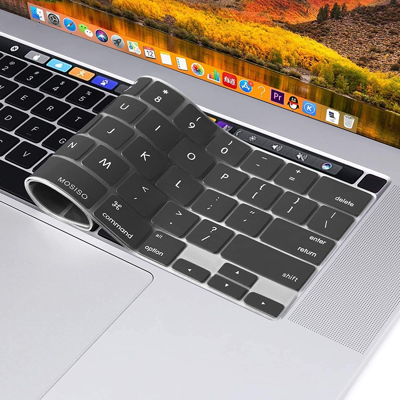 Keyboard Cover Skin For MacBook Pro 13 Pro 16 A2338 A2289 A2251 A2141 M1 M2 2020 to 2023 Grey 3