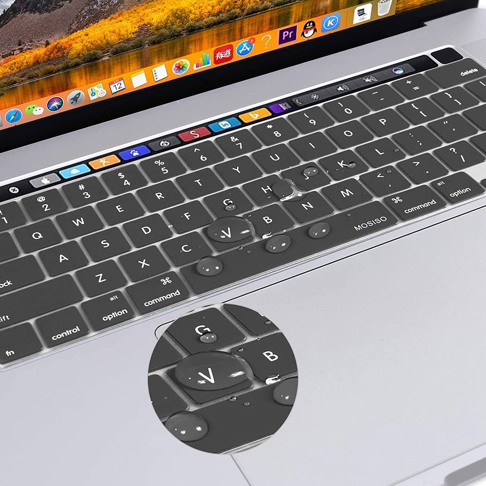 Keyboard Cover Skin For MacBook Pro 13 Pro 16 A2338 A2289 A2251 A2141 M1 M2 2020 to 2023 Grey 4